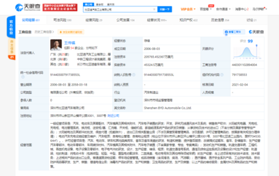 比亚迪关联公司注册资本增至约21亿美元 增幅约70%